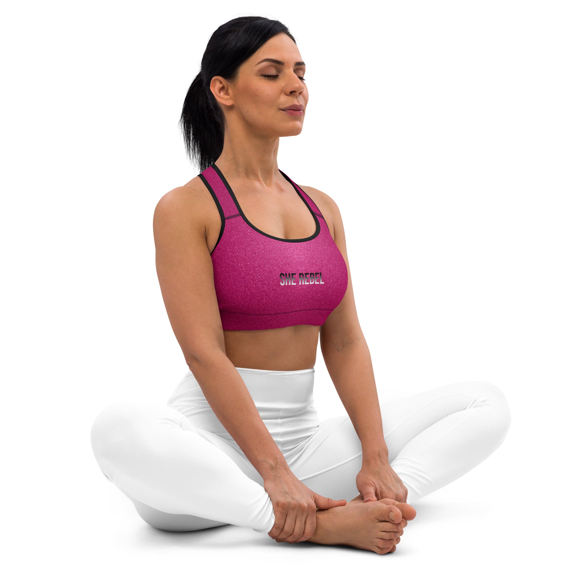 Shiny Barbie Hot Pink Sports Bra